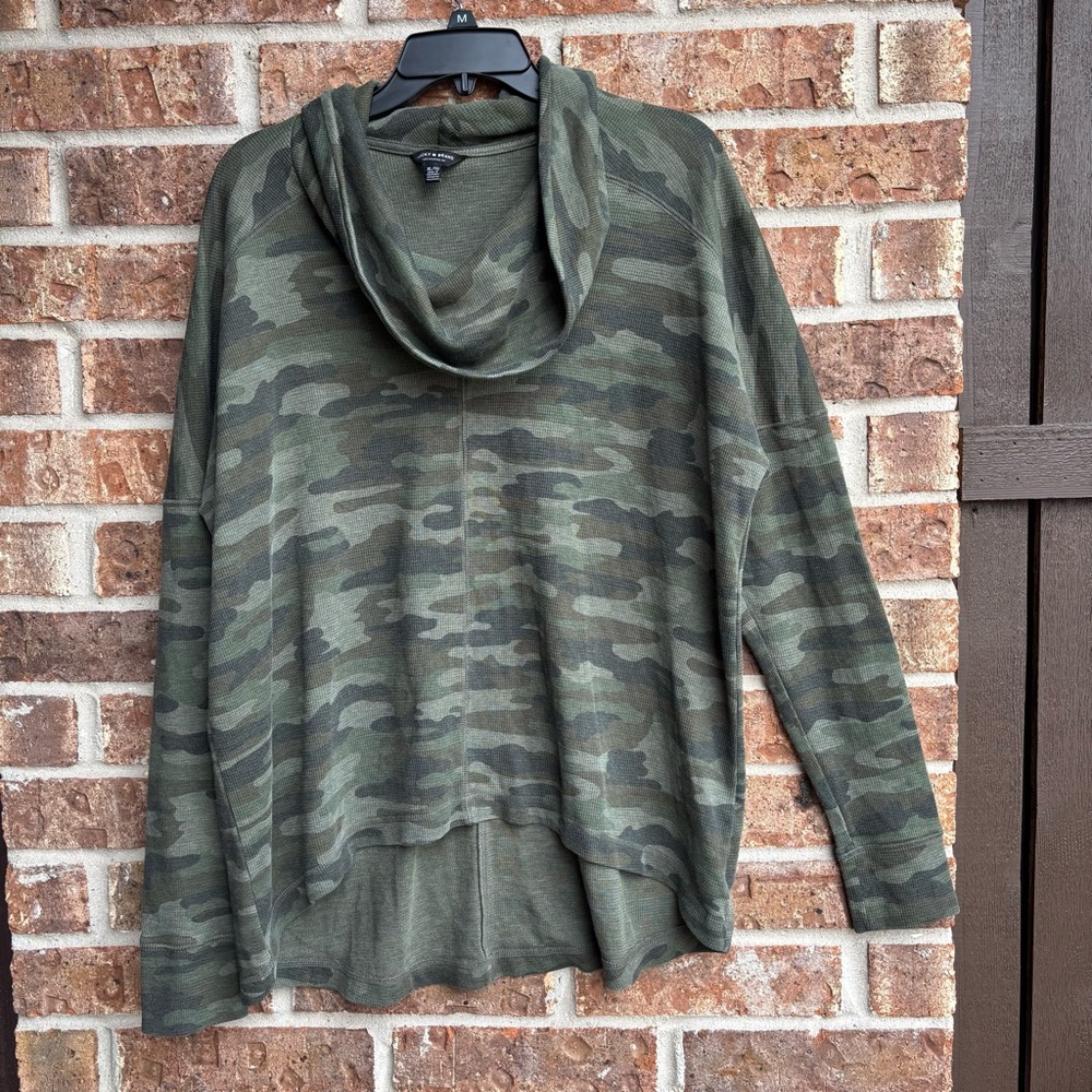 Lucky brand thermal Camouflage Cowl Neck Sweater